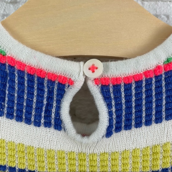 Mini Boden Multi Color Stripe Knit Sweater Dress Peter Pan Collar Size 2-3Y - Picture 7 of 11